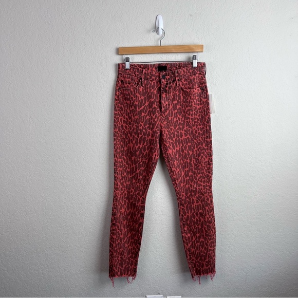 NEW NWT Mother High Waisted Looker Ankle Fray Jeans Animal Attraction - Picture 3 of 14
